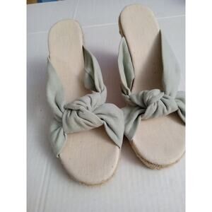 Revolve SOLUDOS Women's Size 8 Knotted Wedge Cotton Lite Blue. Sumer, Casual